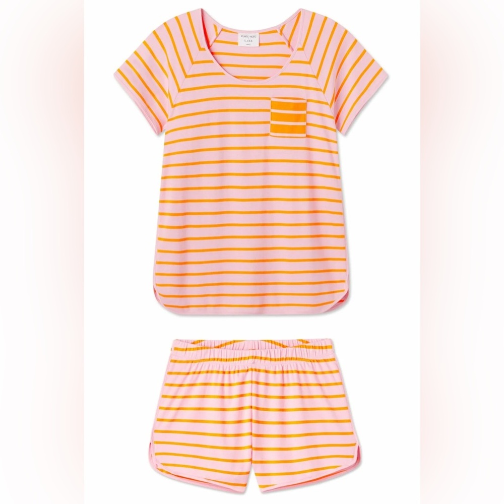 LAKE Striped Pink and Orange Pajamas